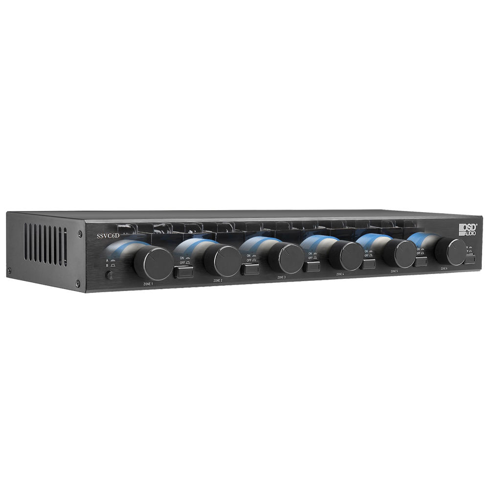 6x Zone 2x Source (Master A/B) Speaker Selector w/ 300W Volume Control  Impedance Protection SSVC6D